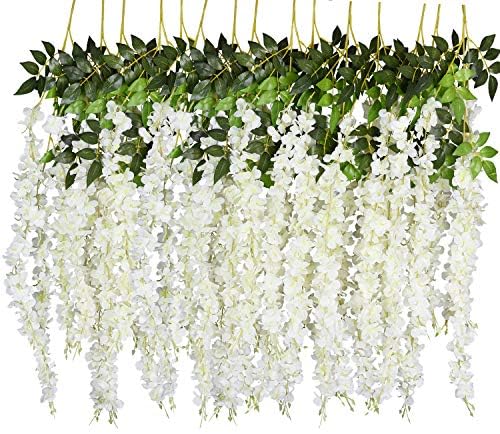 DearHouse 6 Pack Artificial Wisteria Hanging Garland