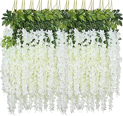 WEISPARK Artificial Wisteria Vine Garland - 12 Pieces 375 Feet Each