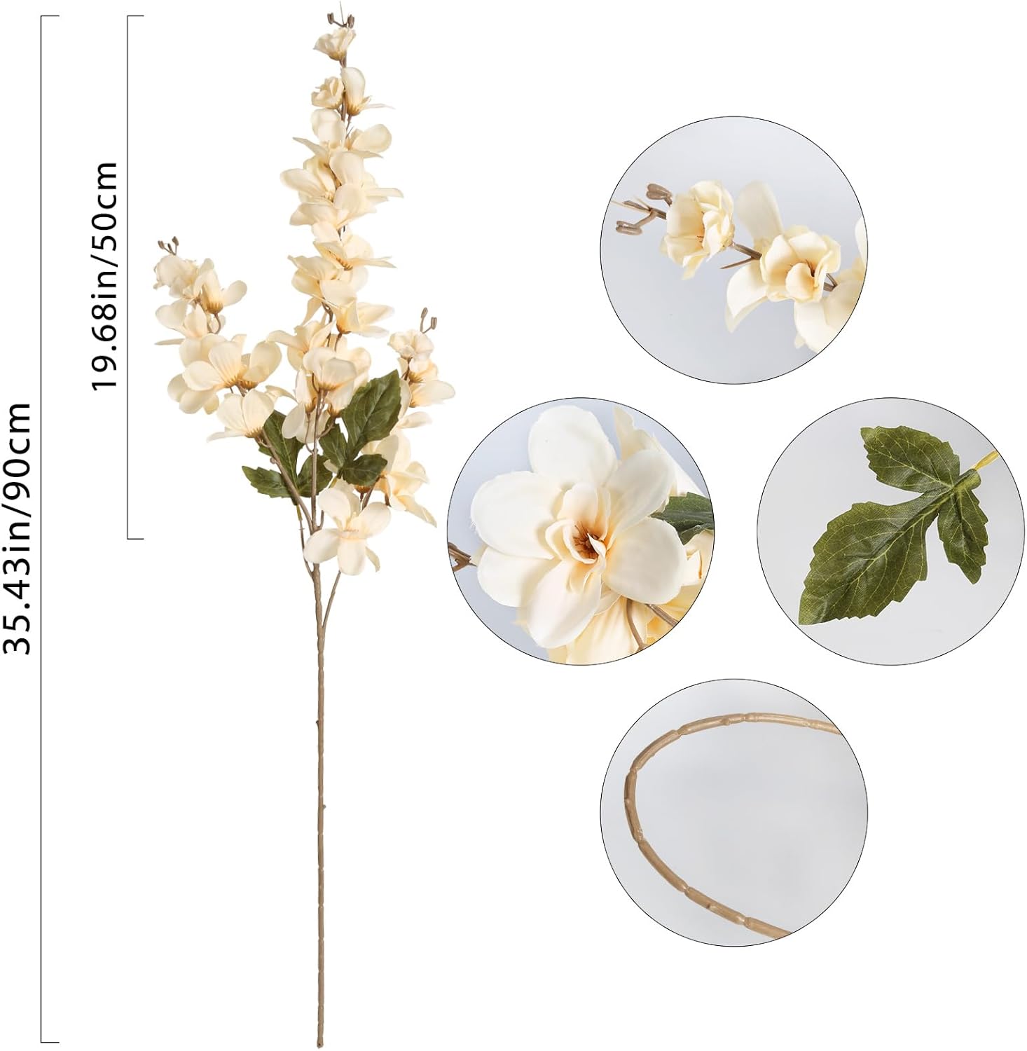 6PCS Champagne Delphinium Artificial Flowers for Wedding Decor