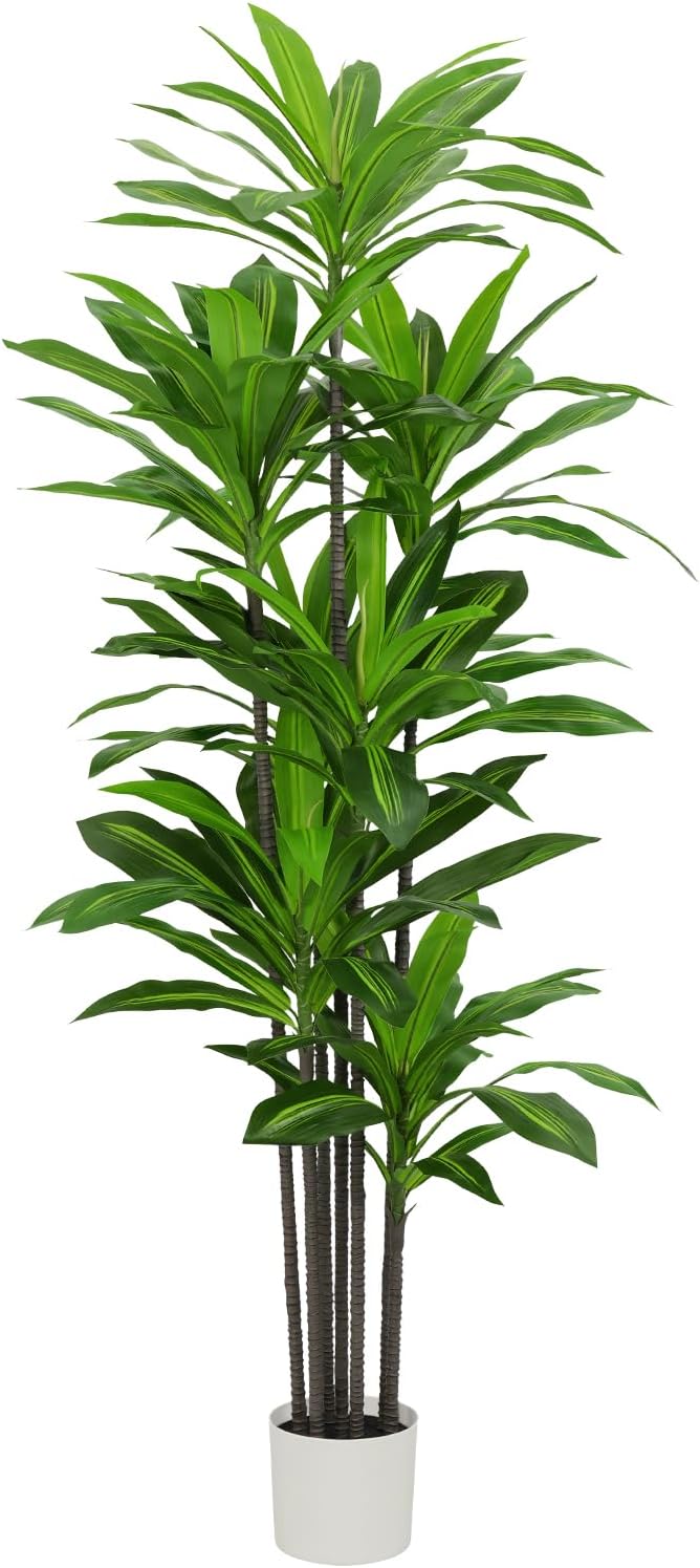 7FT Tall Artificial Dracaena Tree with Realistic Silk Leaves