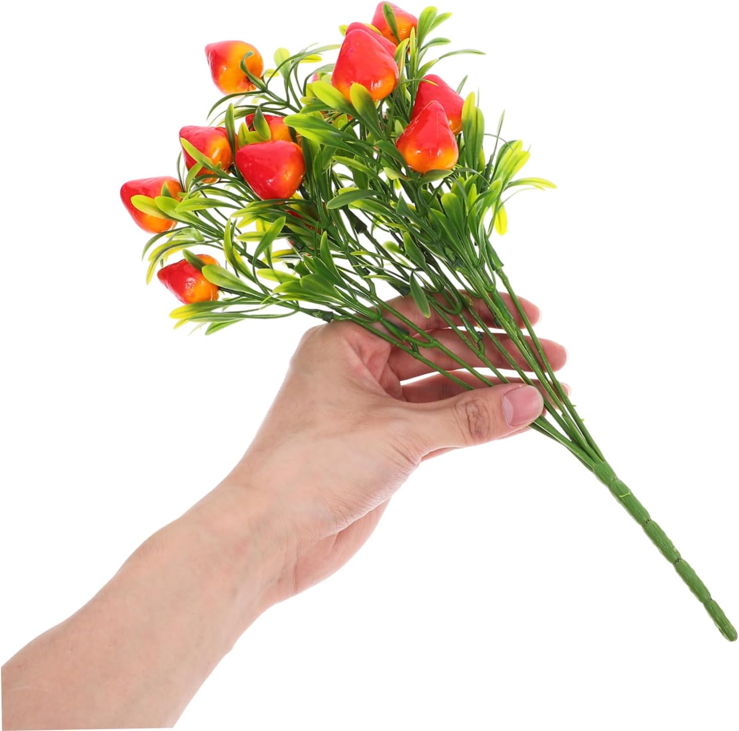 Generic Artificial Strawberry Flower Stem Decor