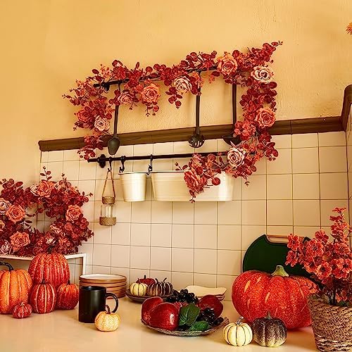Annas Whimsy 591FT Artificial Eucalyptus Garland with Flowers 1