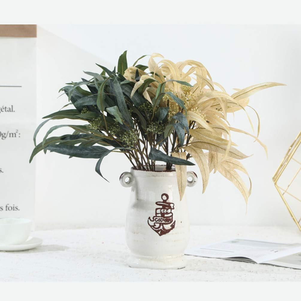 Amosfun Artificial Plants with Silk Eucalyptus and Bamboo Leaves