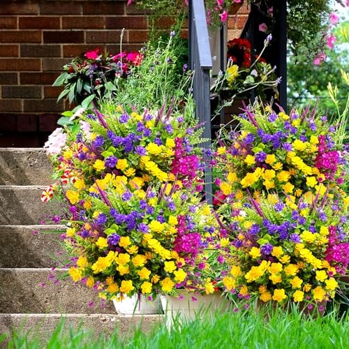 Tstweto Artificial Flowers 20 Bundle UV Resistant Outdoor Decor