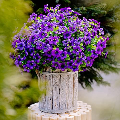 AXYLEX Artificial Flowers for Outdoor Decor Purple