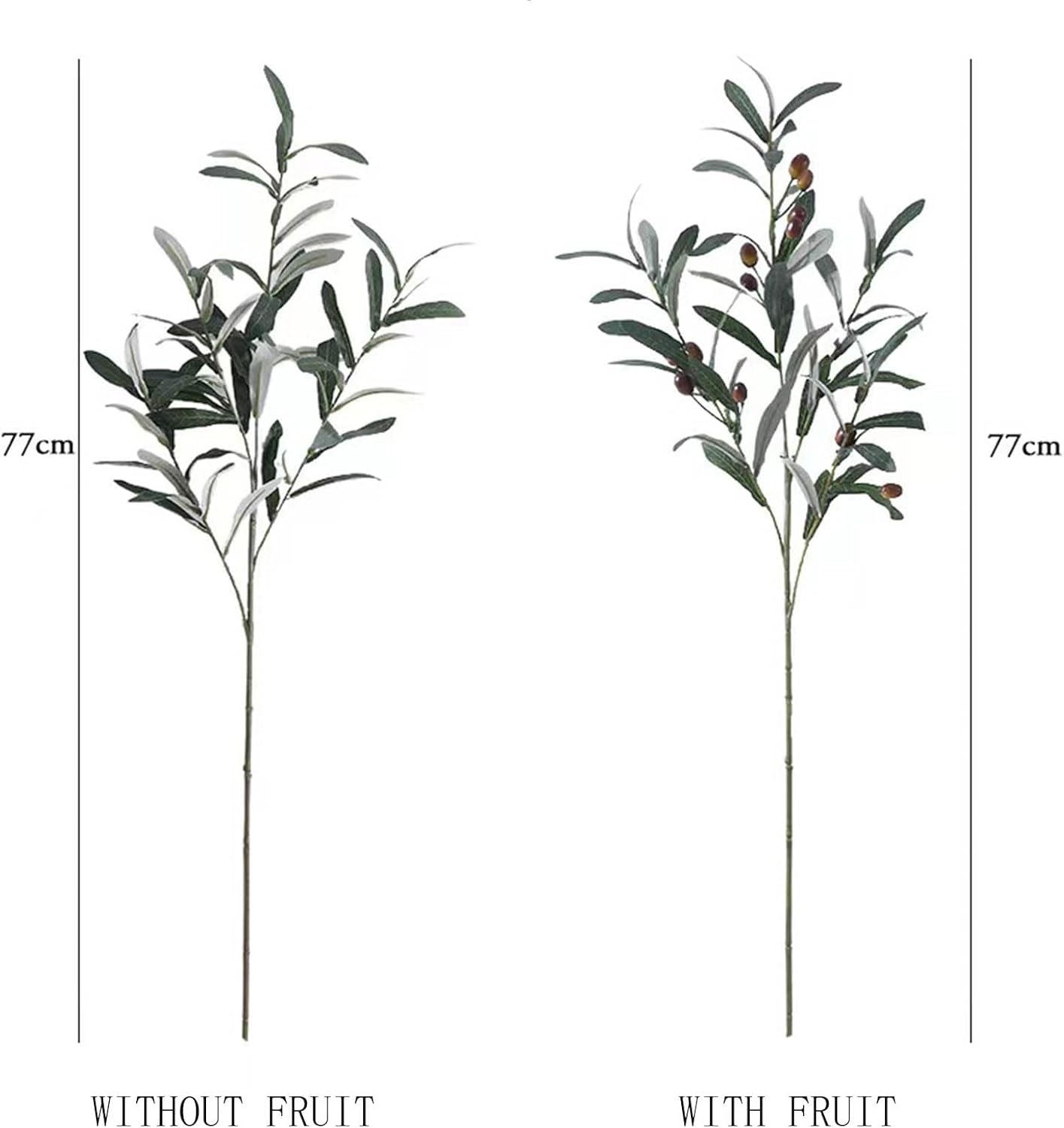3 Pcs Faux Olive Branch Stems for Vases Decor