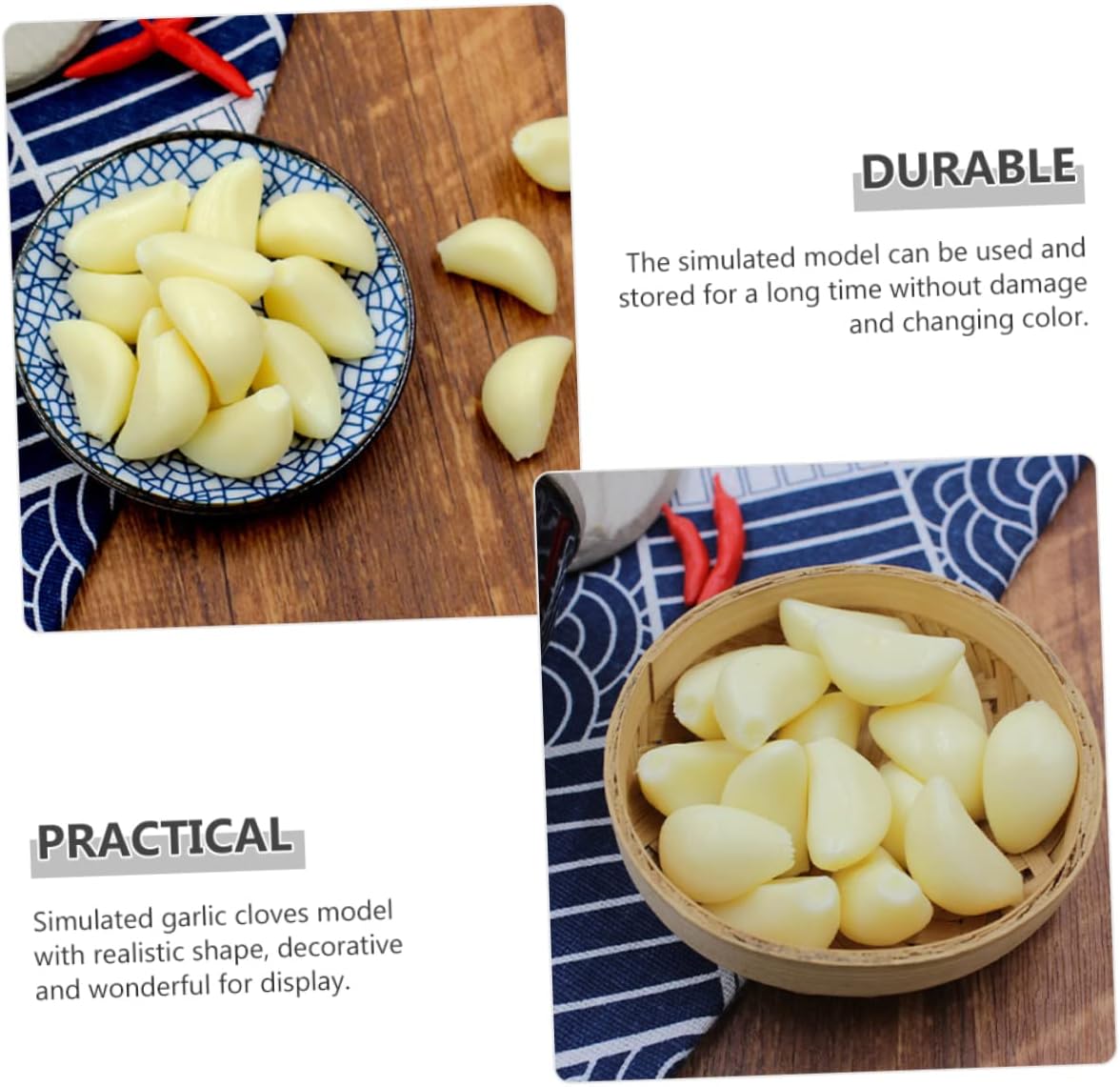 MAGICLULU 10pcs Artificial Garlic Cloves for Kitchen Display
