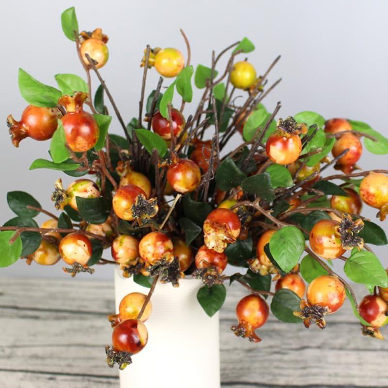 Healifty Artificial Sunset Red Berry Bouquet