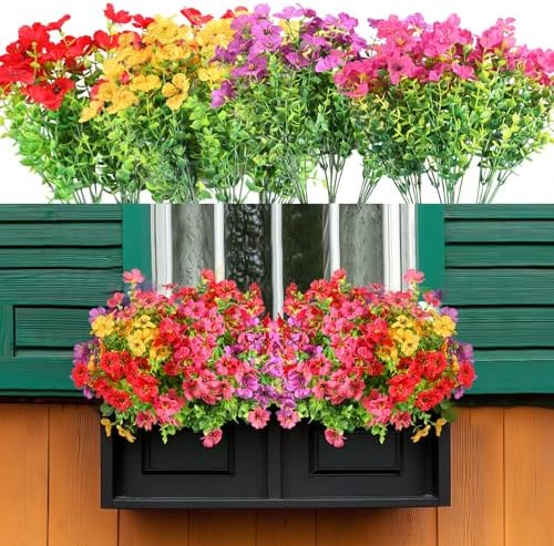 12 Bundle Artificial Daisy Flowers for Outdoor Decoration