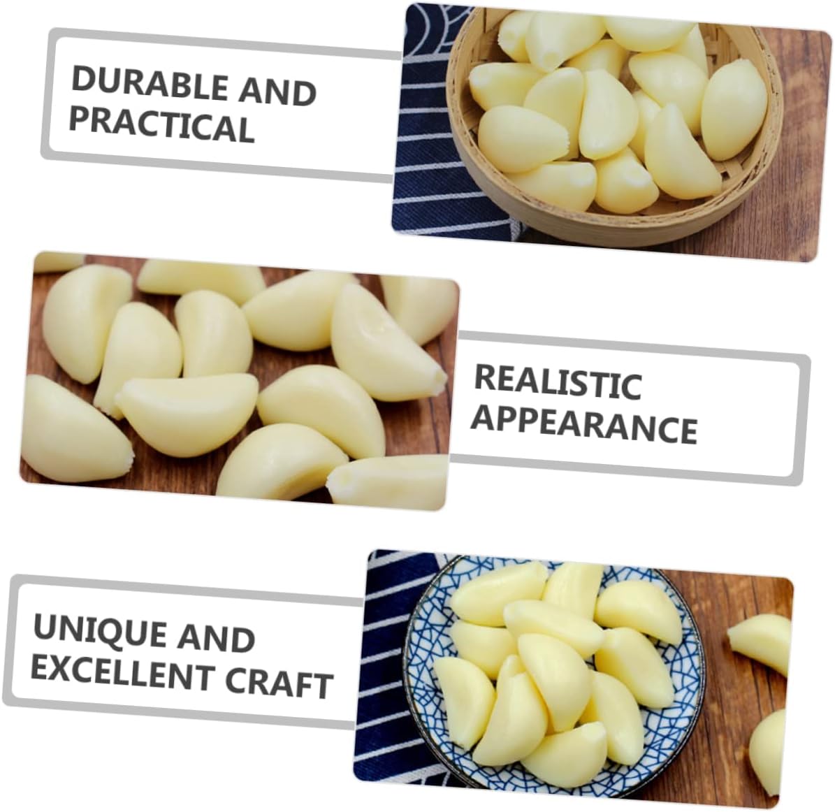 MAGICLULU 10pcs Artificial Garlic Cloves for Kitchen Display