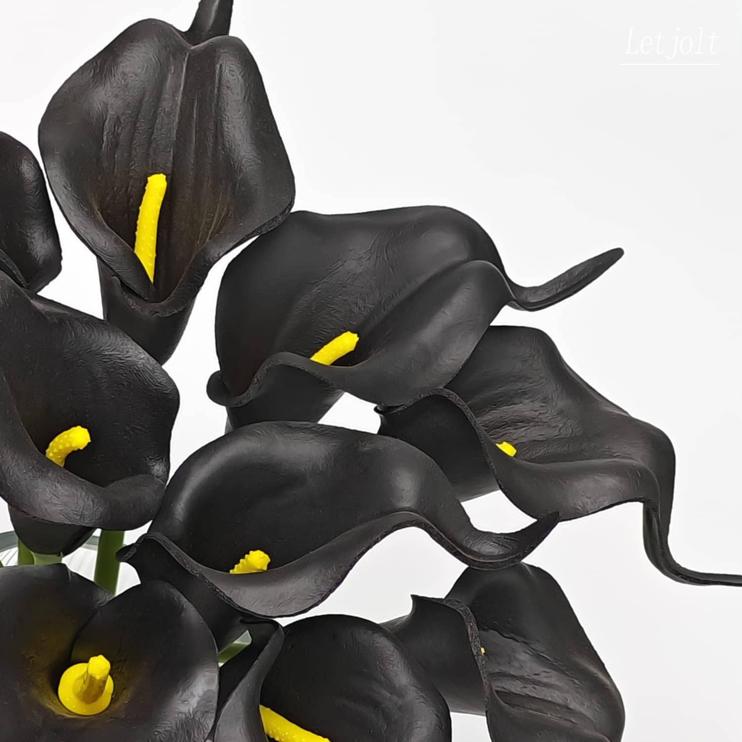 Letjolt Artificial Calla Lily Flowers Black 12Pcs Wedding Bouquet Decorations