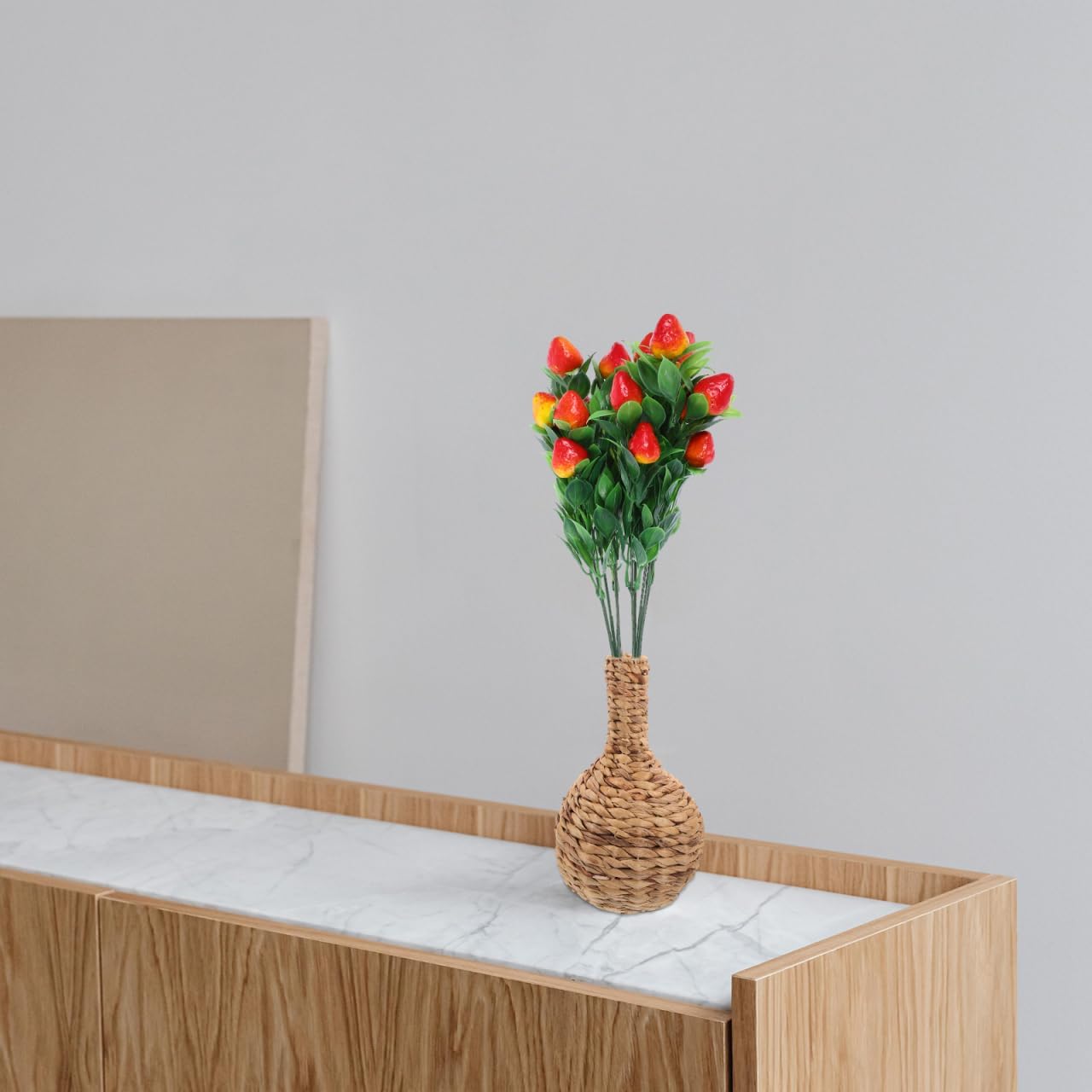 MAGICLULU 2pcs Artificial Strawberry Bouquets for Home Decor