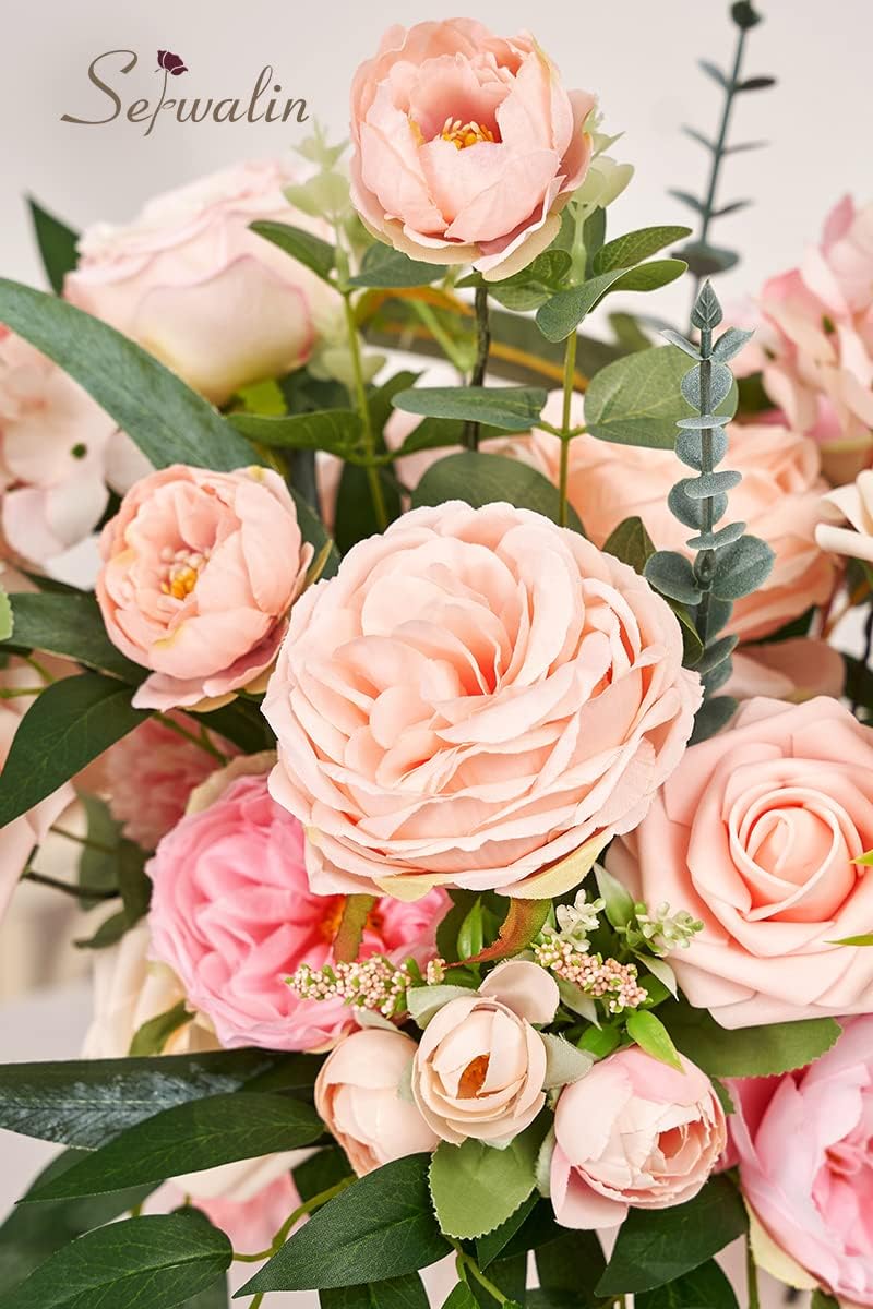 Serwalin Pink Wedding Artificial Flowers Silk Flowers Set