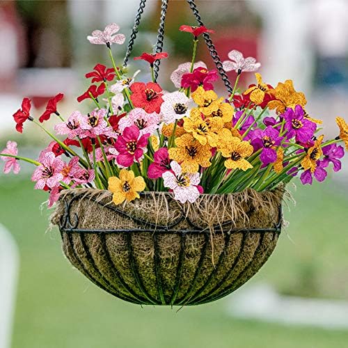 MACTING Artificial Flowers 6 Bundles UV Resistant Outdoor Decor