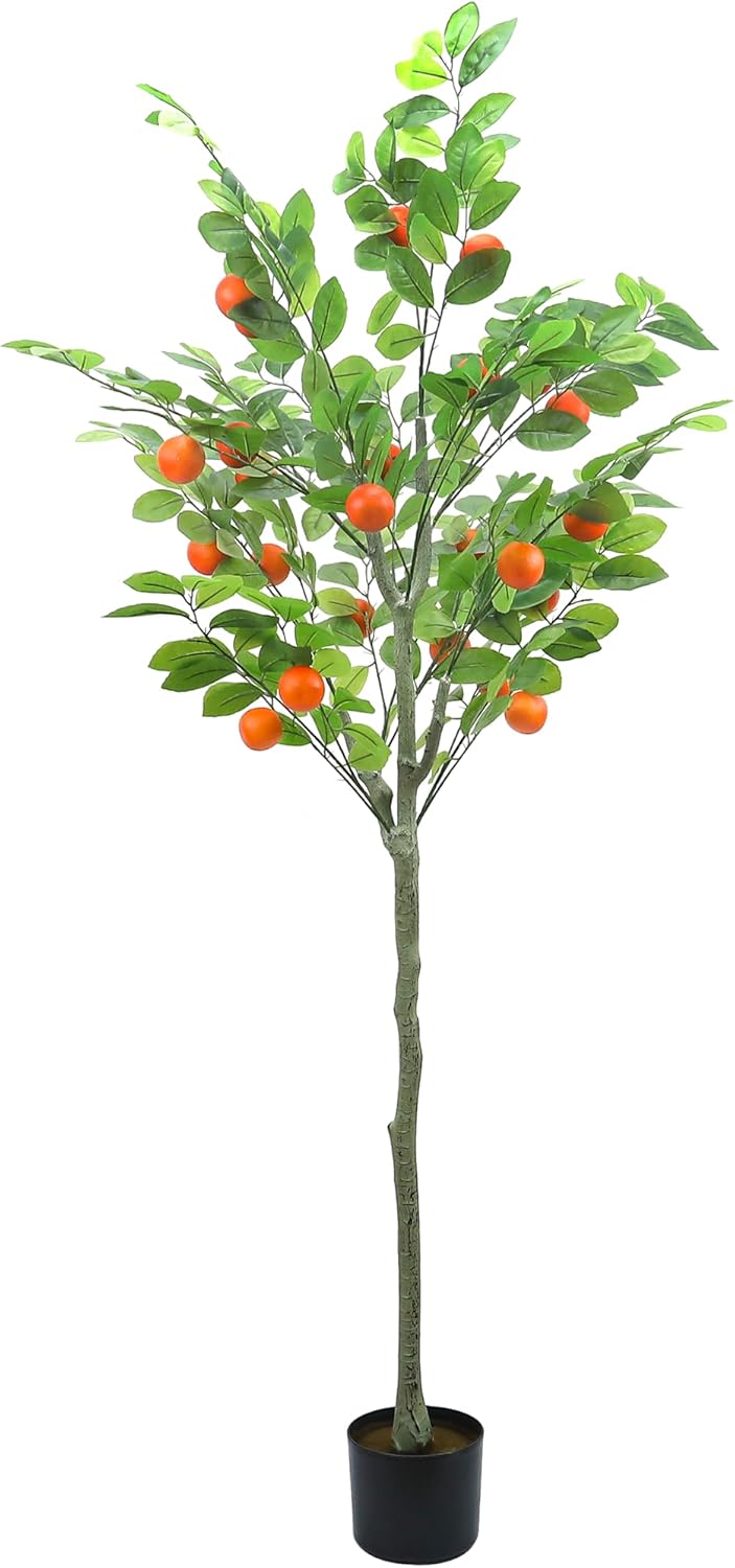 5 Feet Artificial Orange Tree with Faux Fruit Decor