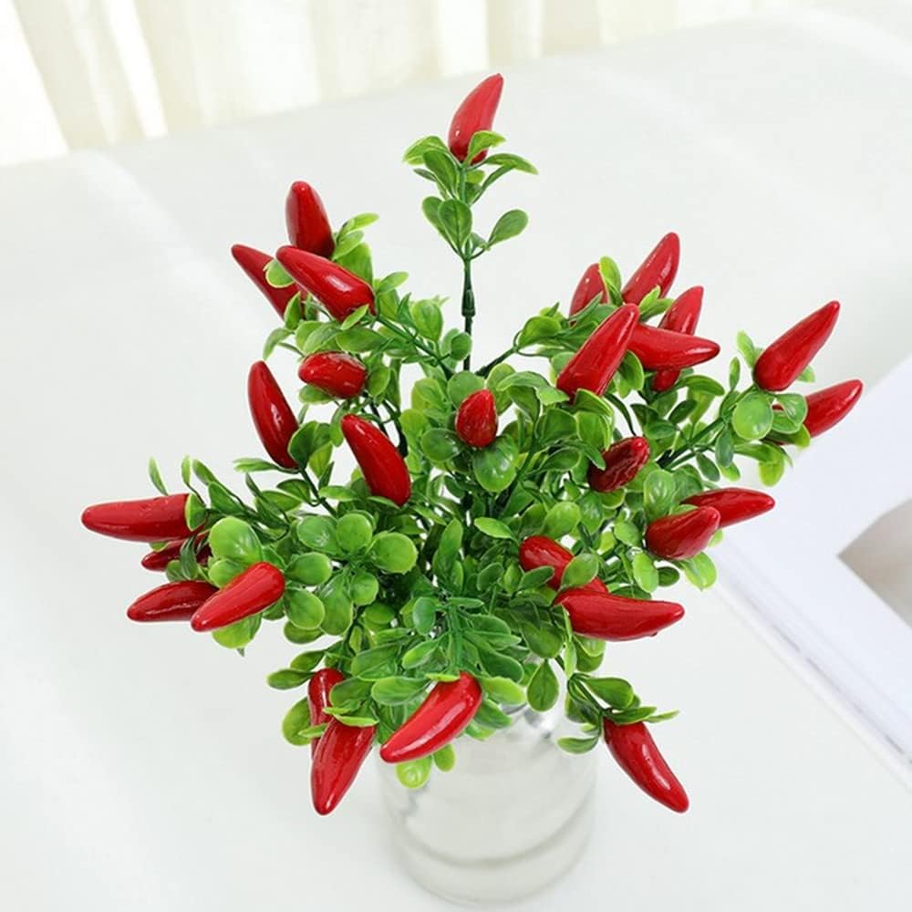 6pcs Artificial Red Pepper Bouquet for Home Party Decor