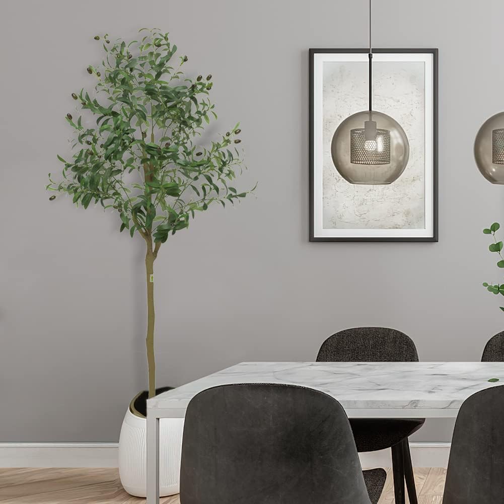 5ft Artificial Olive Tree with Lifelike Fruits and Natural Wood Trunk