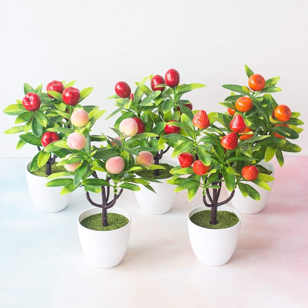 Artificial Potted Fruit Tree for Home Office Decor