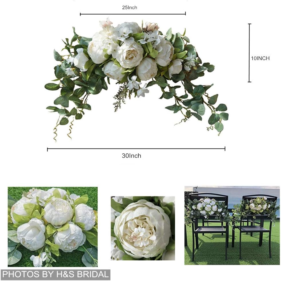 HS BRIDAL 30 Inch Artificial Floral Swag for Wedding Arch