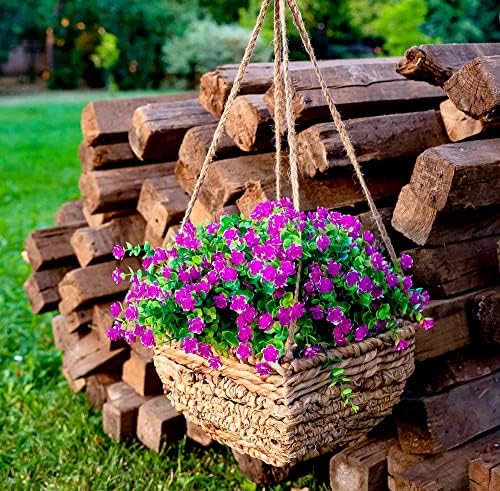 AXYLEX Artificial Flowers 12 Bundles UV Resistant Outdoor Decor