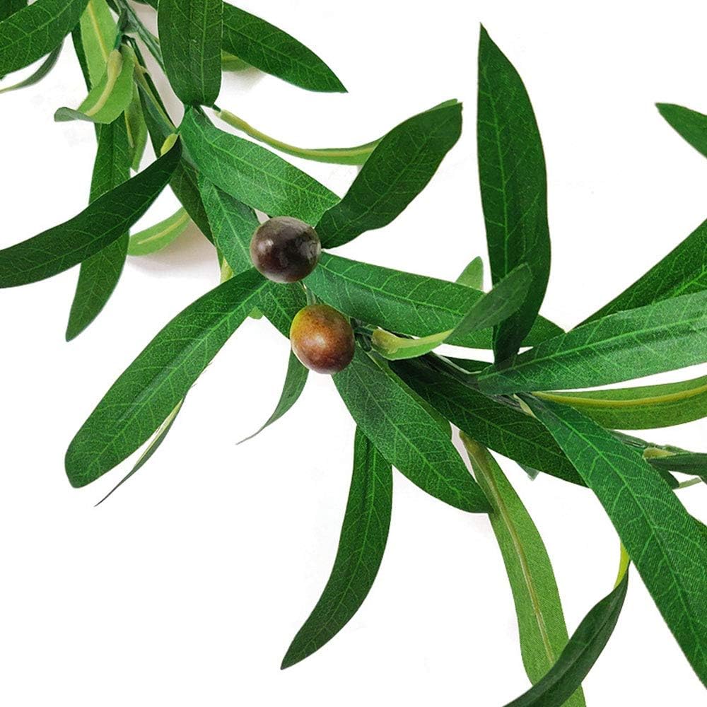 Artificial Olive Leaf Garland with Fake Fruits 2PCS