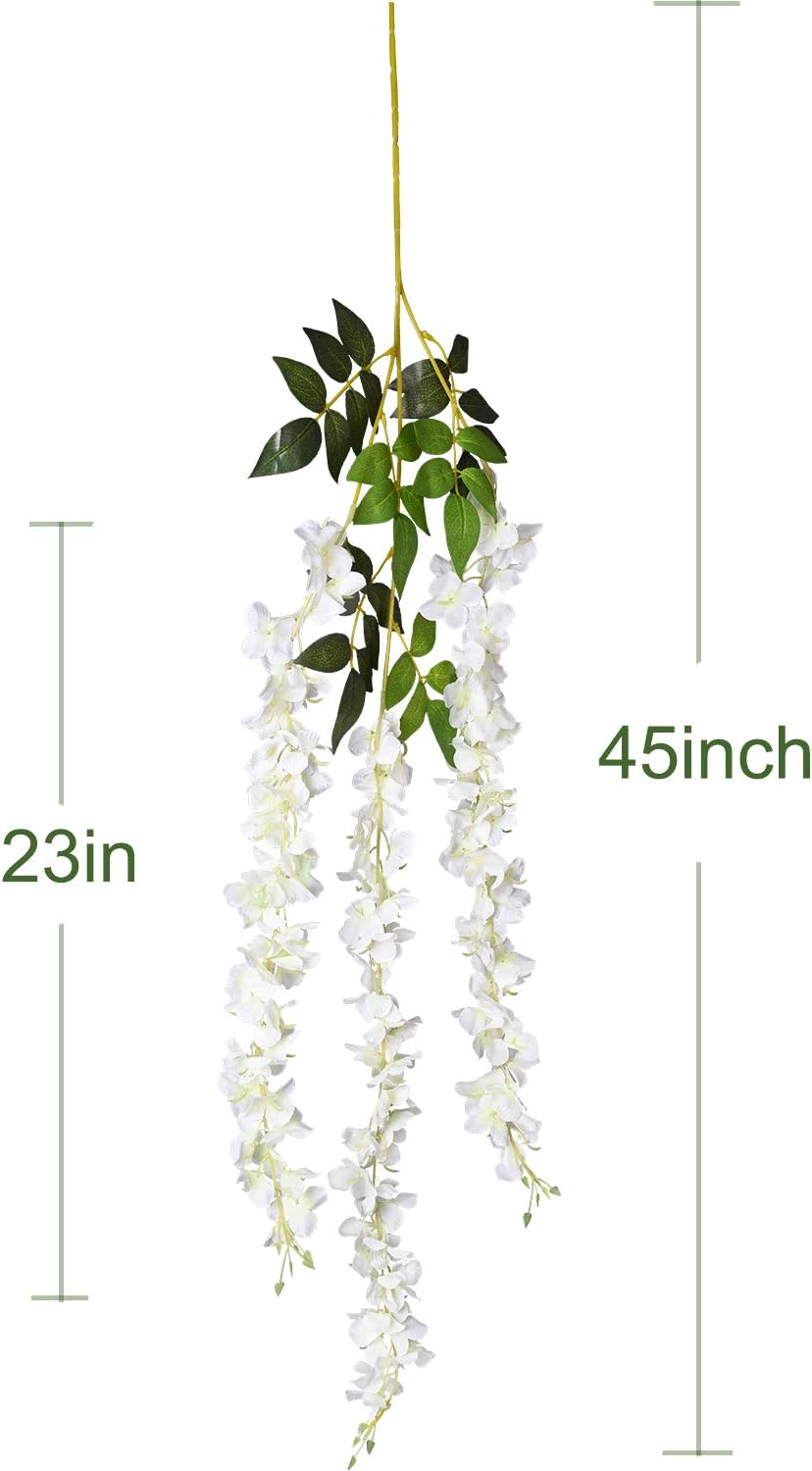 DearHouse 6 Pack Artificial Wisteria Hanging Garland