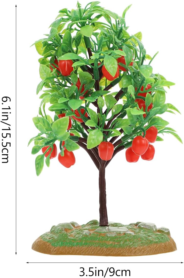 2pcs Artificial Apple Tree Model for Micro Landscape Decor