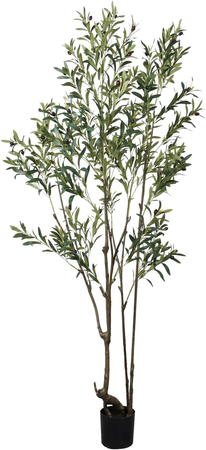 689ft Artificial Olive Tree with Lifelike Fruits and Sturdy Pot