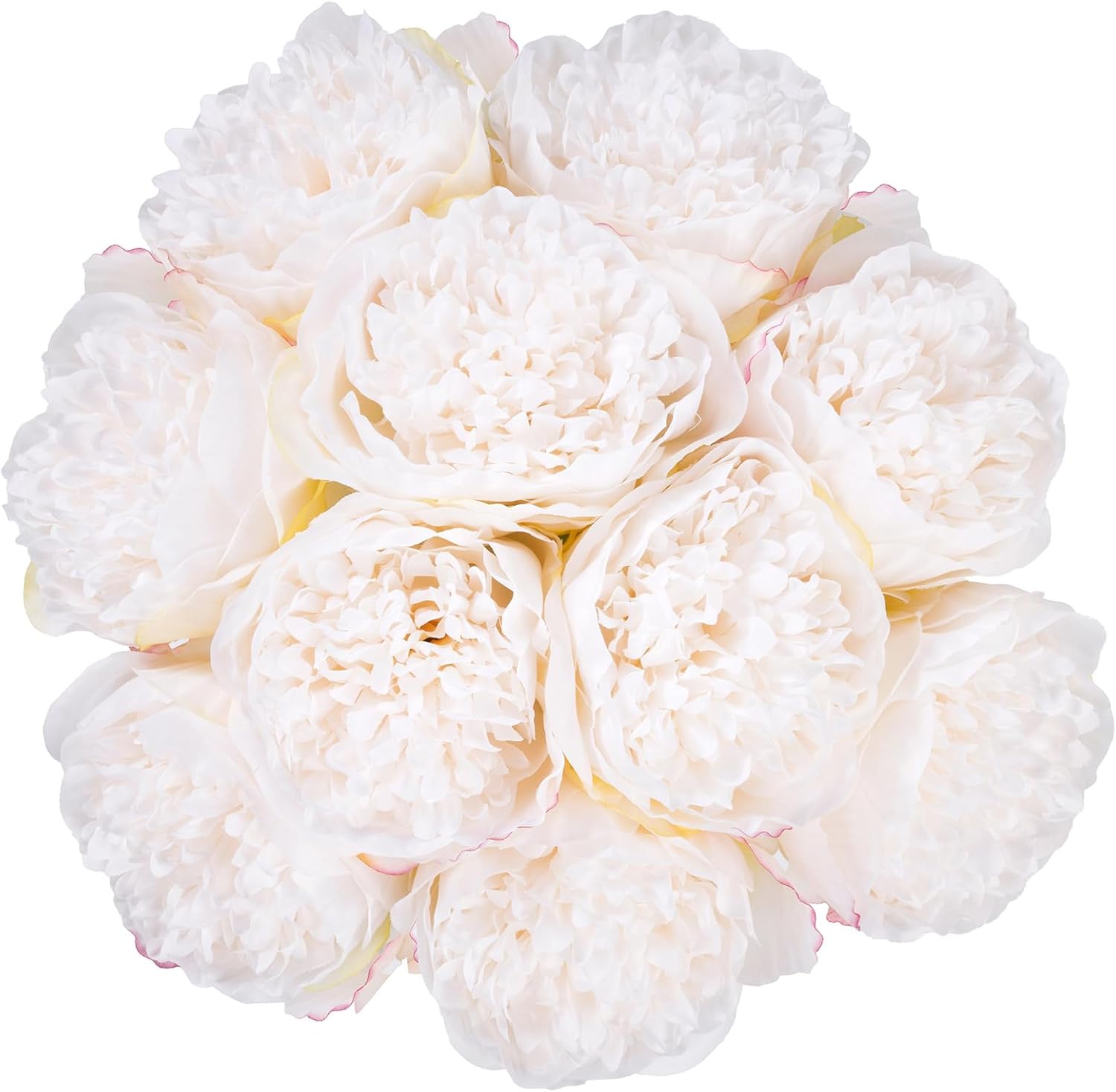 UArtlines 2 Bouquet 10 Heads Artificial Peony Decor Cream White