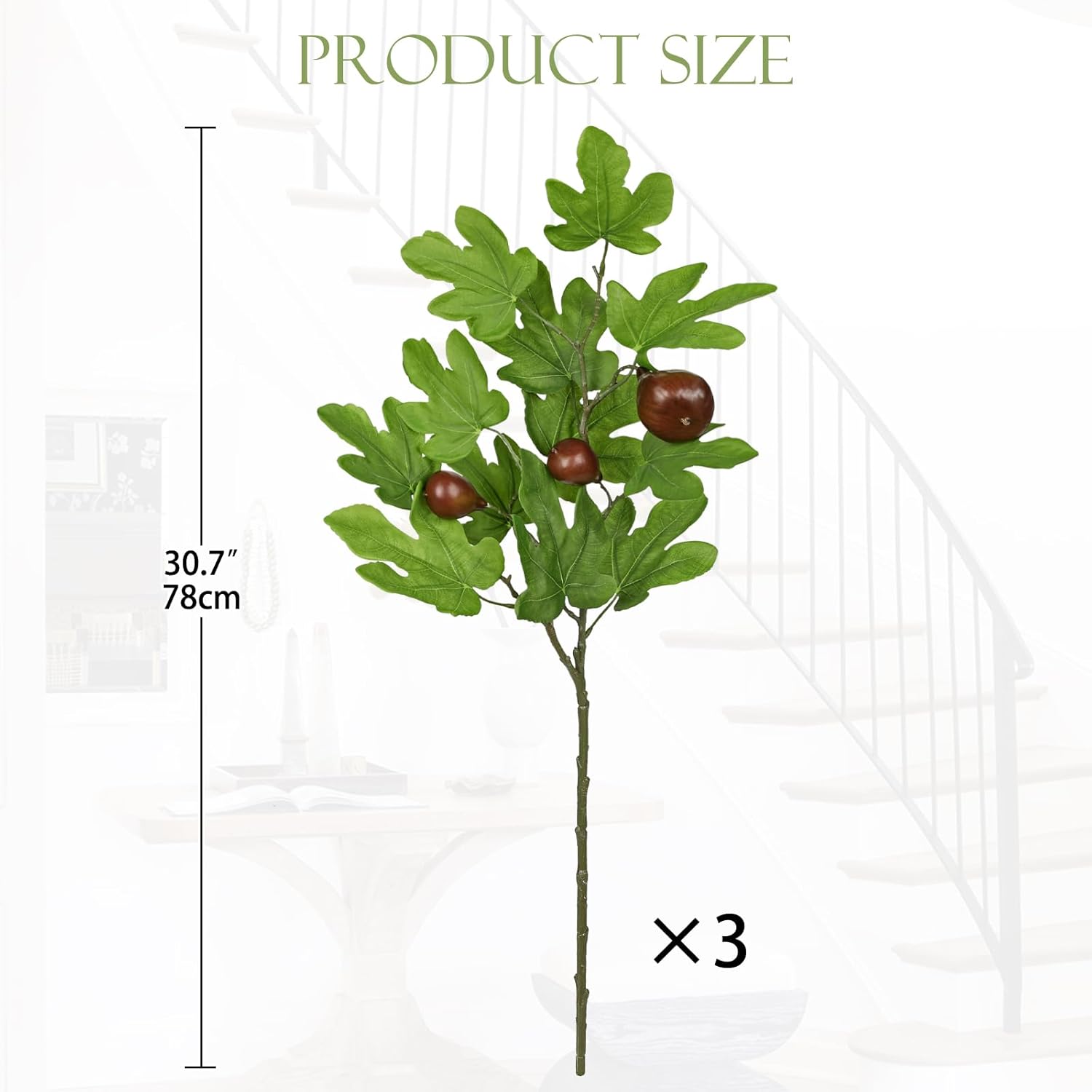 307 Inch Artificial Greenery Stems Set of 3