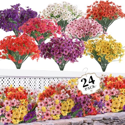 24 Bundle Artificial Flowers 8 Colors