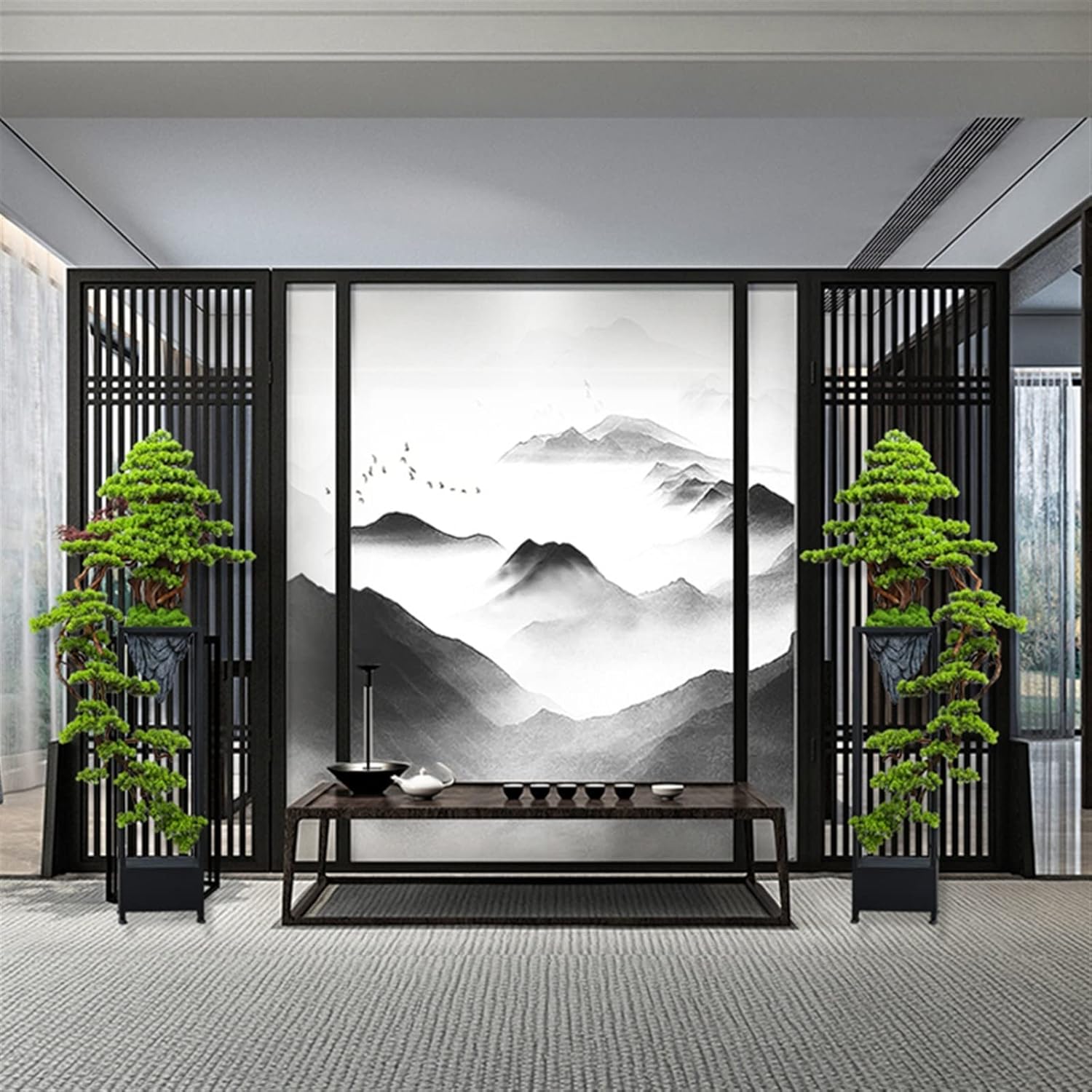 FAFACAI Artificial Bonsai Pine Tree - Gray