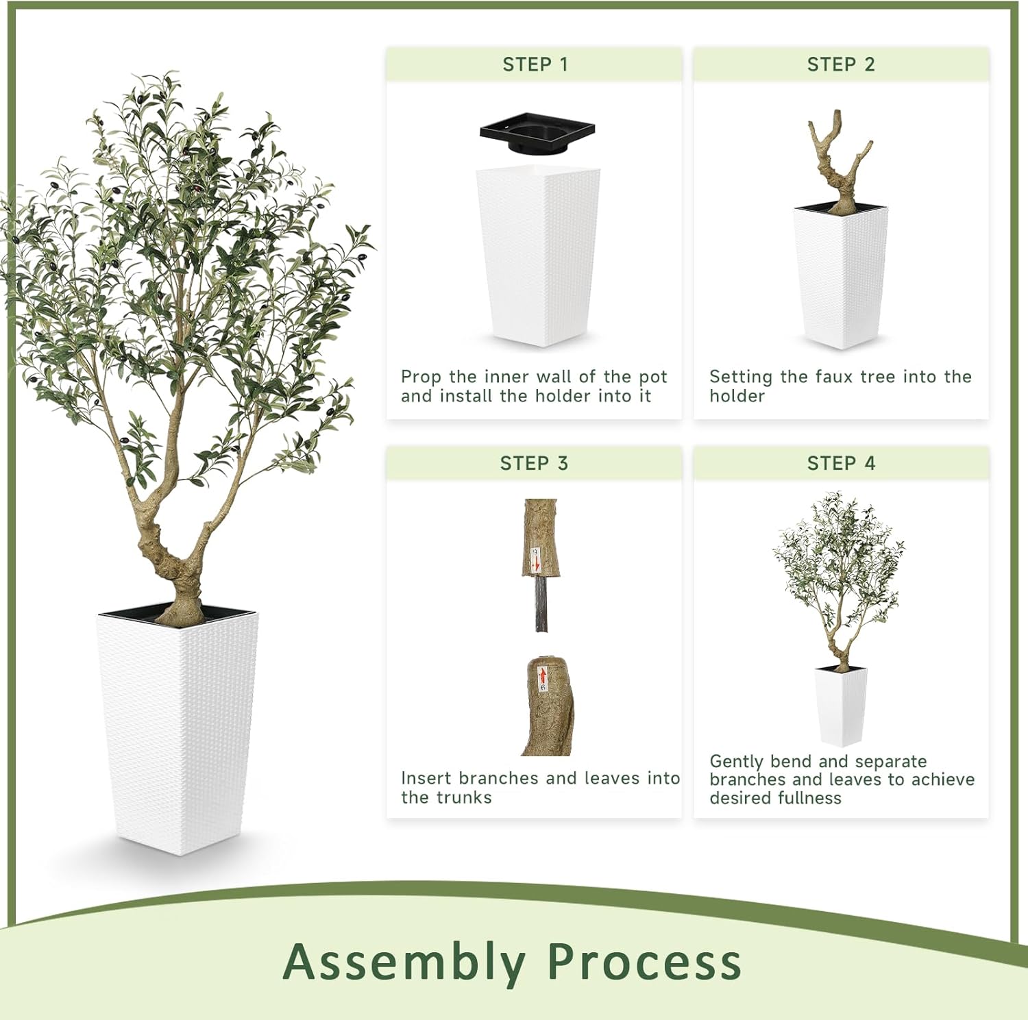 LYERSE Faux Olive Tree 6ft Artificial Indoor Decor