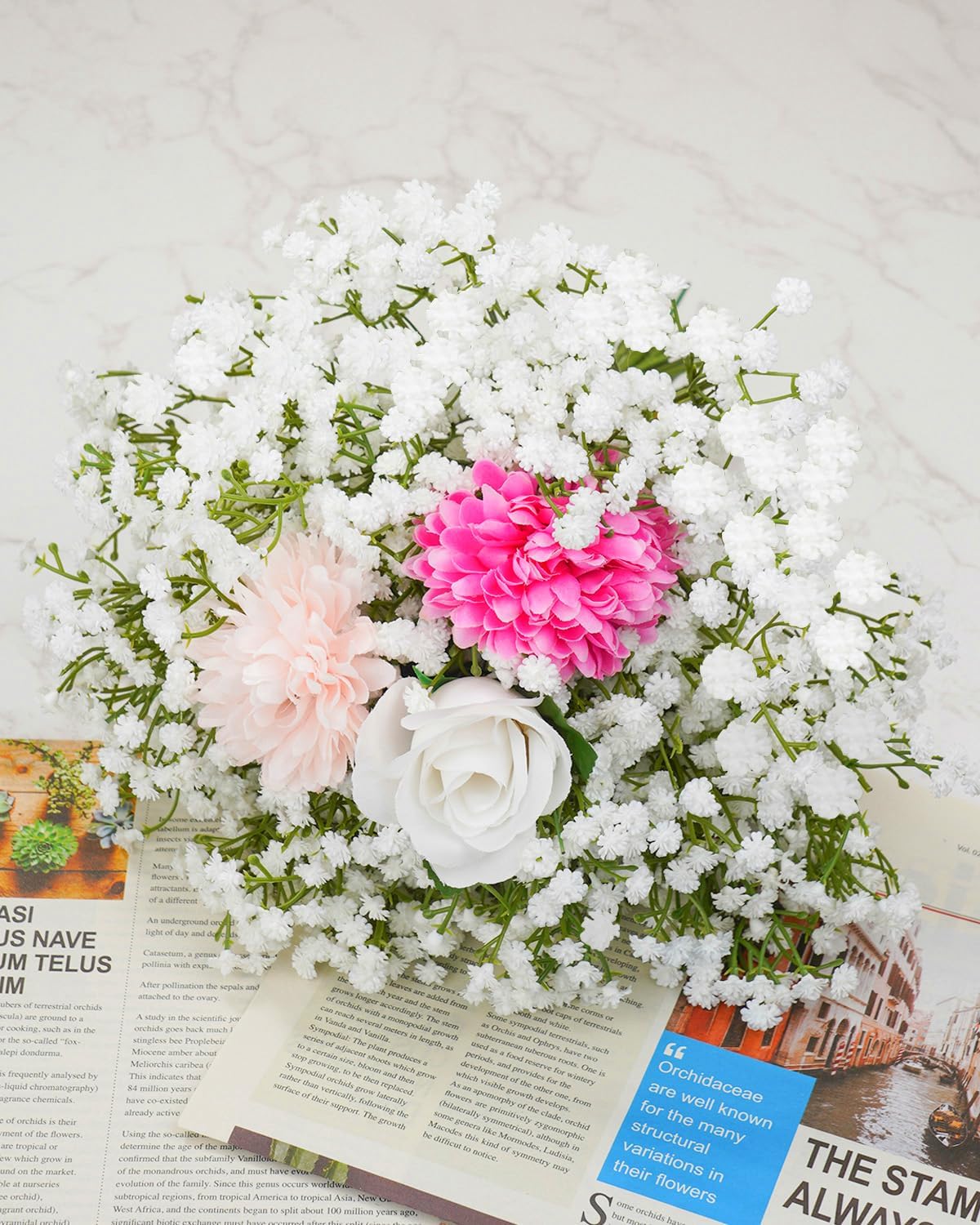 24Pcs Artificial Babys Breath Flowers for Wedding Decor DIY