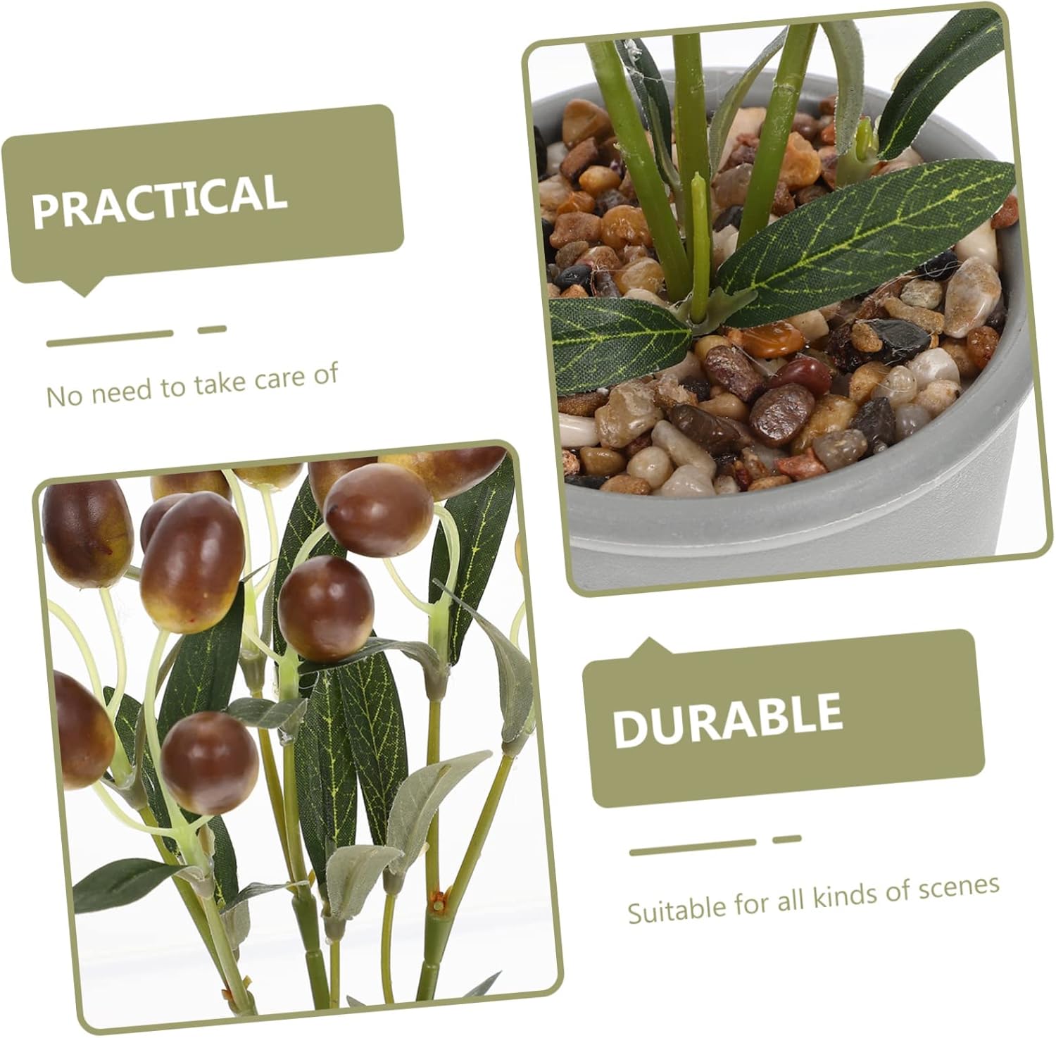 Garneck Artificial Bonsai with Simulated Fruit Decor