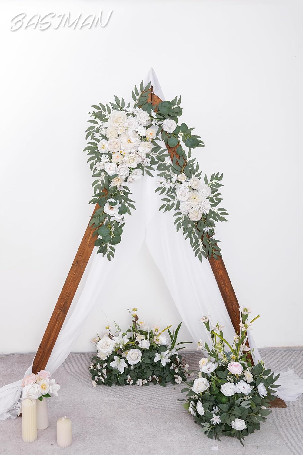 BASIMAN Artificial Wedding Arch Flowers Kit Pack of 3