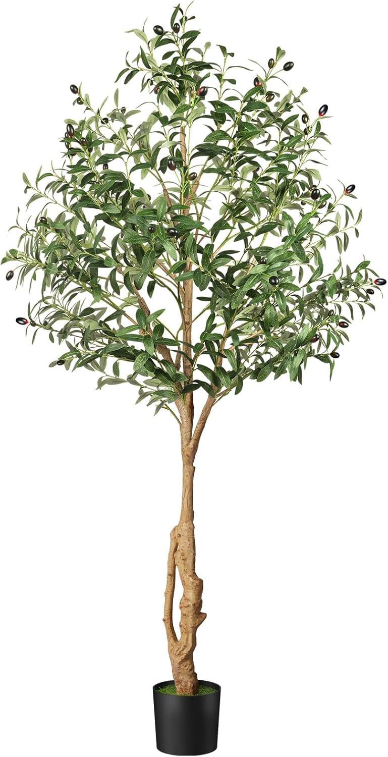 EOOIO 6ft Artificial Olive Tree with Realistic Fruits and Leaves