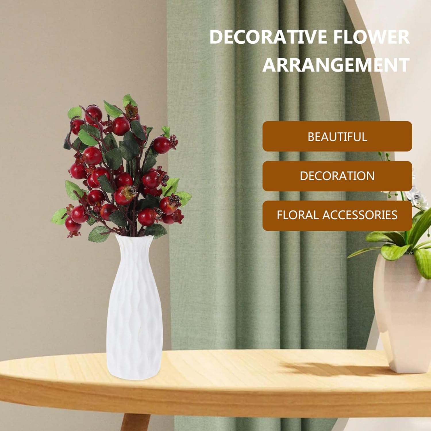 HEALLILY Group of 5 Artificial Pomegranate Berries Floral Decor