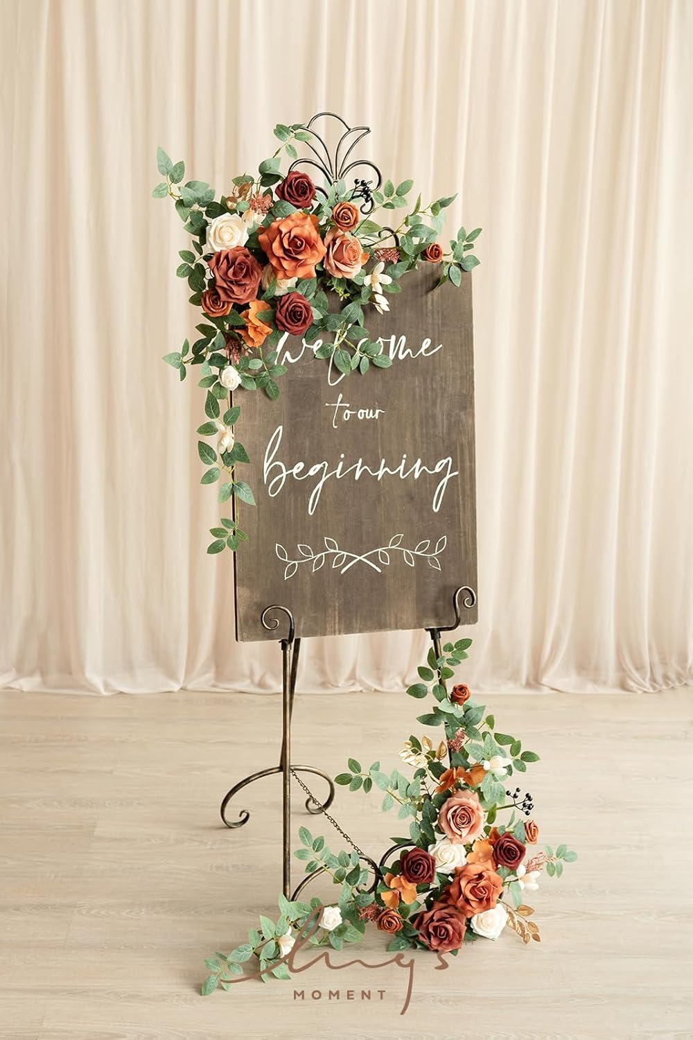 Lings Moment 2pcs Artificial Flower Garland for Wedding Decor