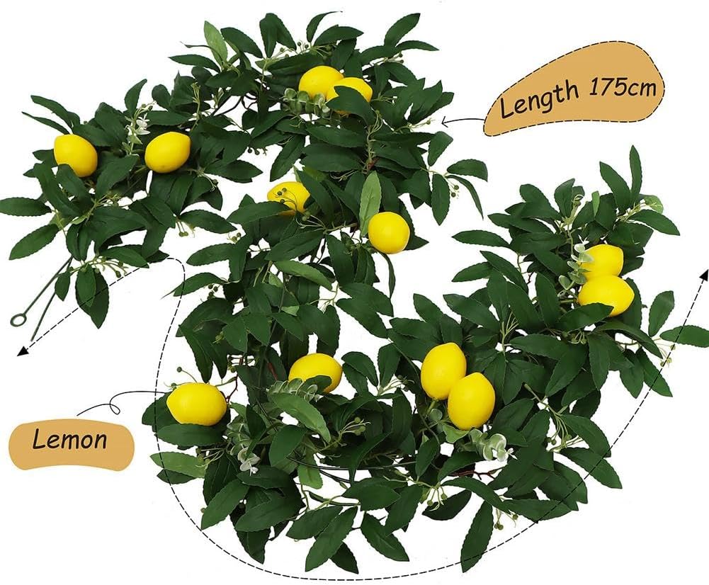 6 Ft Artificial Lemon Garland for Home Decor