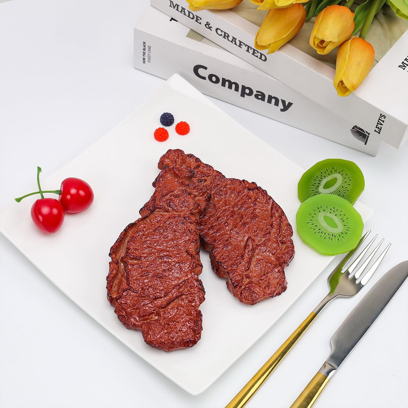 1pcs Artificial Steak Decoration Realistic Food Display Prop