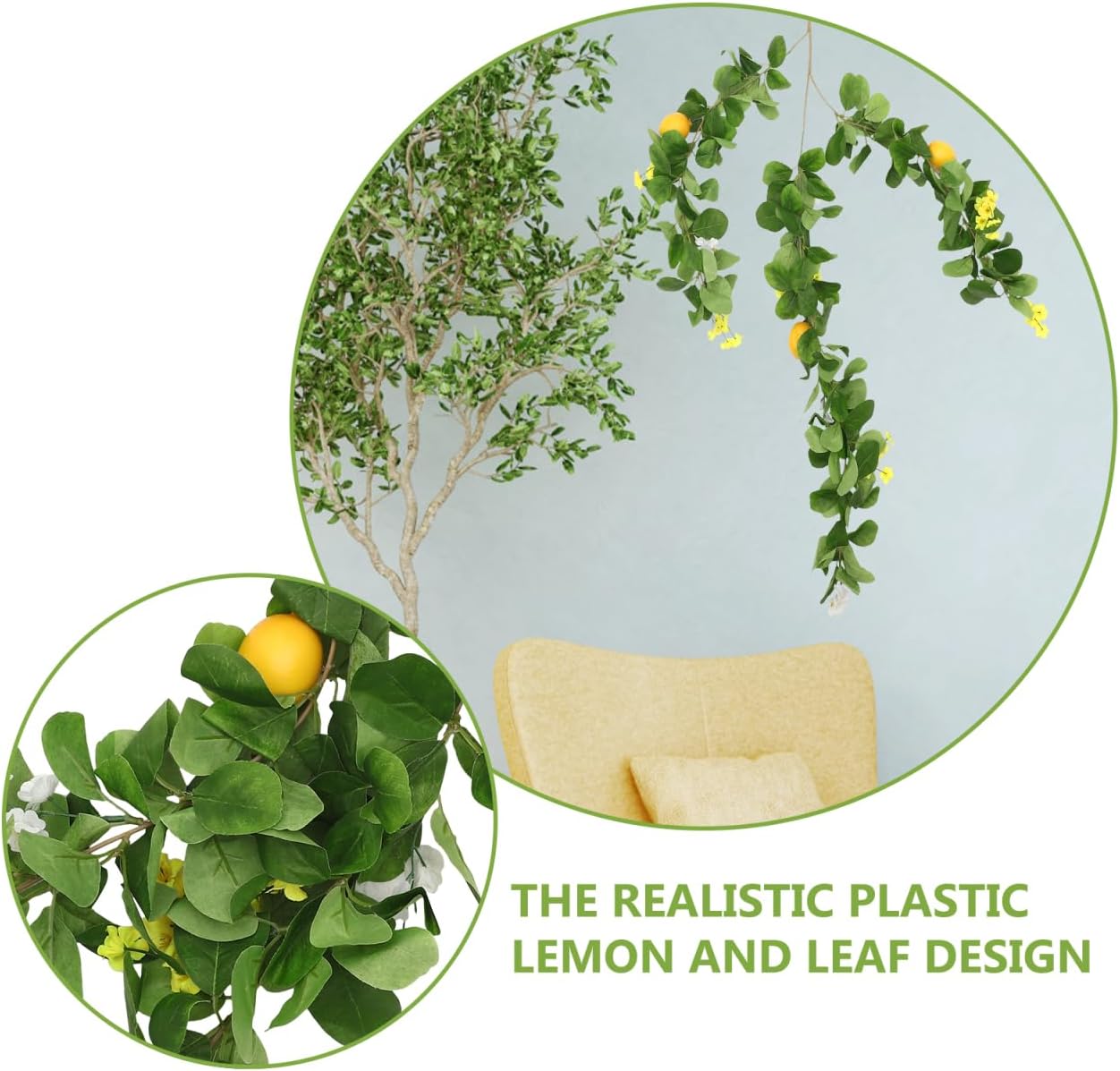 Faux Lemon Garland Artificial Plant Hanging Decor Summer Decor