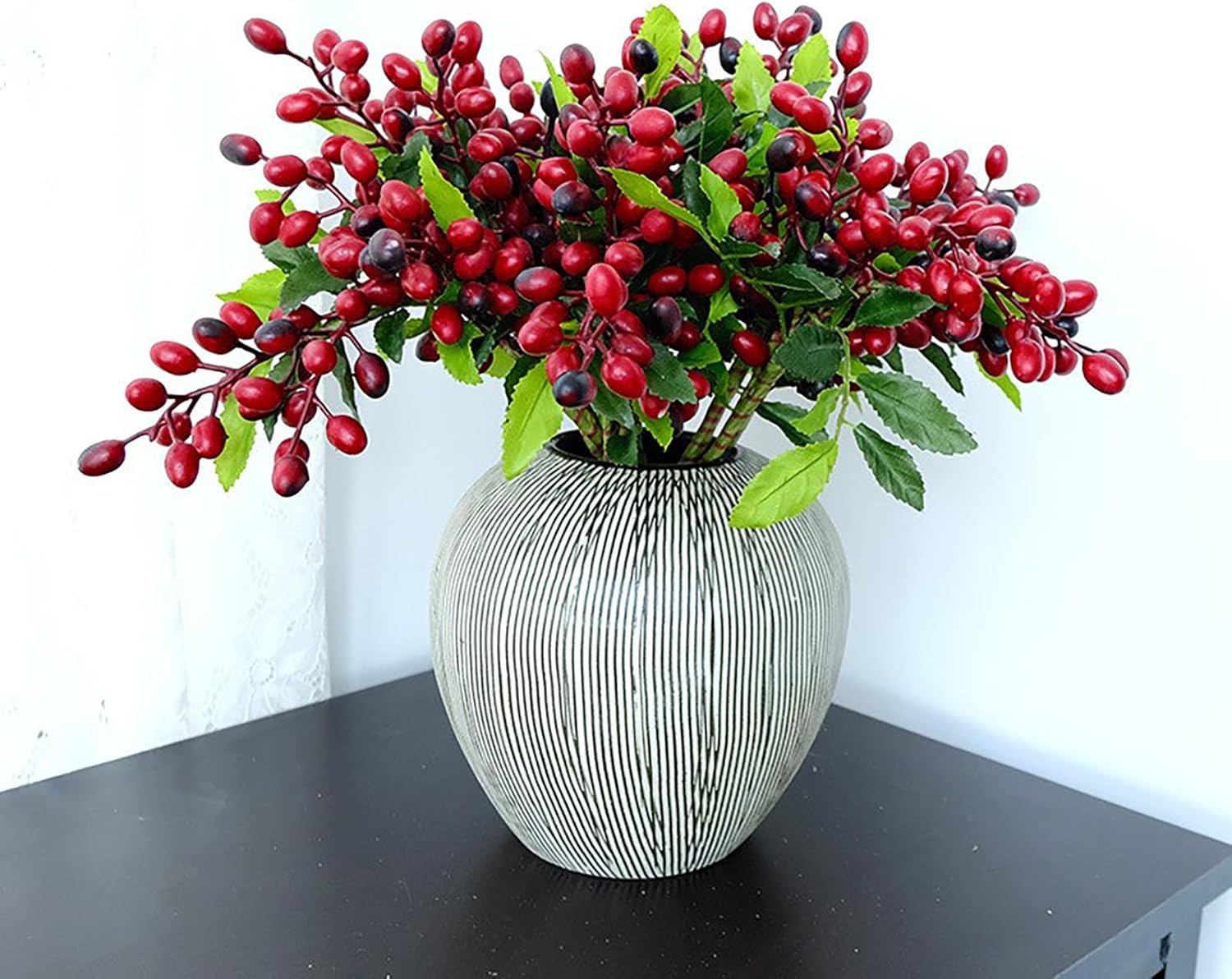 Firlar Artificial Olive Fruit Stems 4 Pack Tabletop Decor