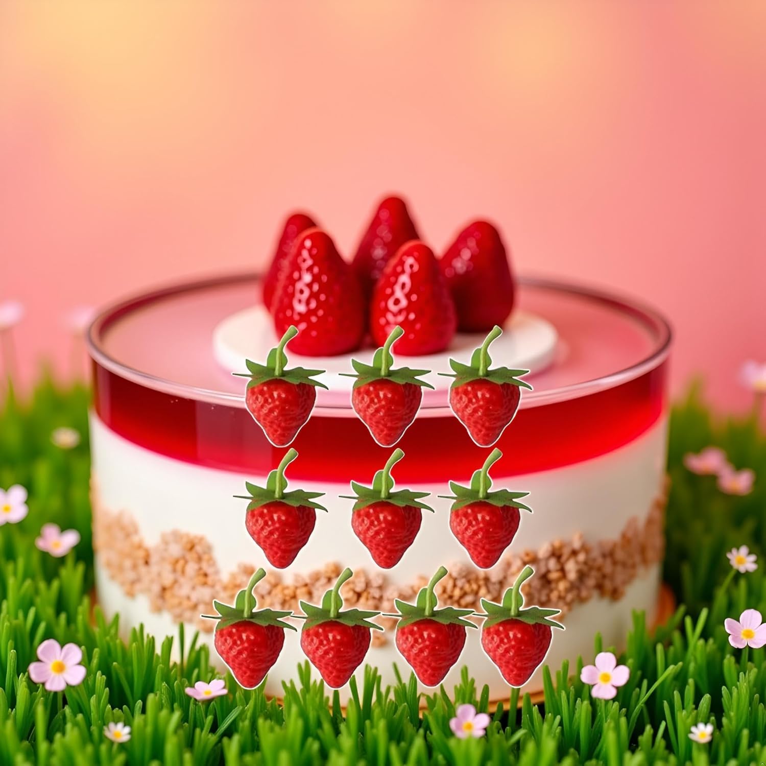 10 Pcs Realistic Plastic Artificial Strawberries Decoration