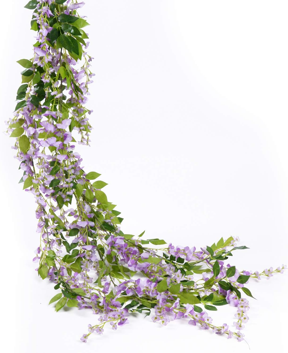 Lvydec Wisteria Artificial Flowers Garland Light Purple 288ft 4 Pcs