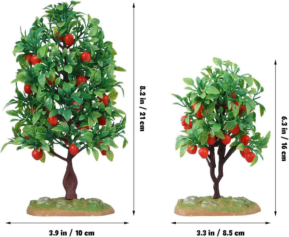 2Pcs Lifelike Artificial Apple Trees for Home Office Decor