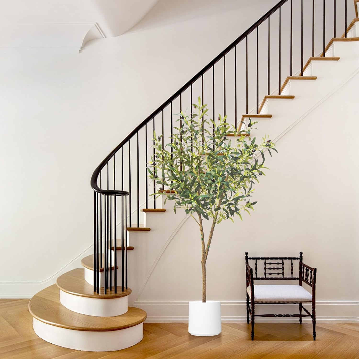 GOVIRAYE Artificial Olive Tree 5ft - Lifelike Indoor Faux Plant