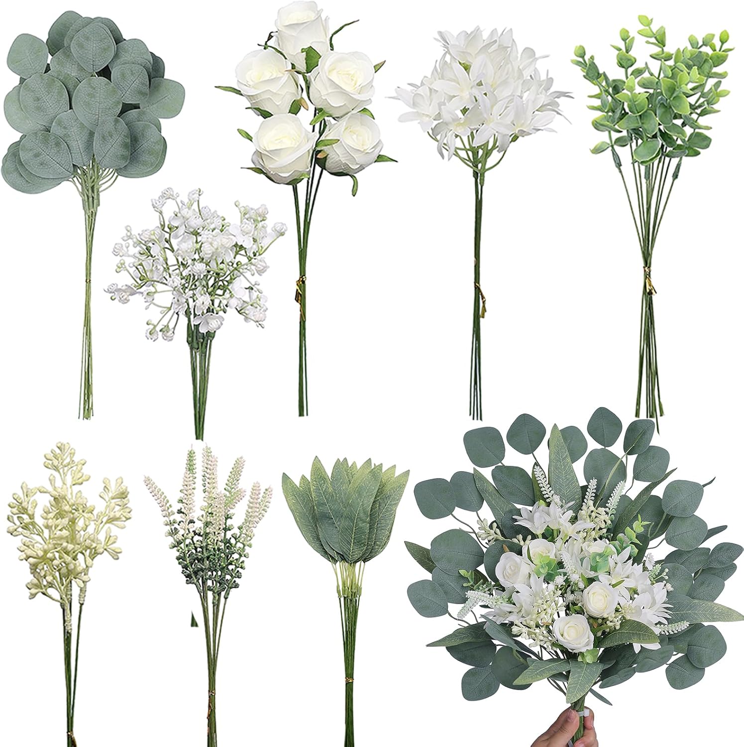 VIERENA Artificial Greenery Stems Box Set 75pcs