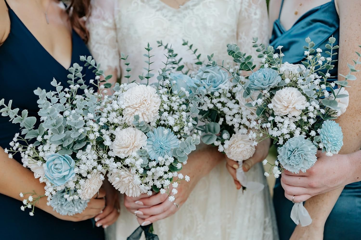 DEEMEI 6pcs Artificial Babys Breath Flowers White Gypsophila Bouquets