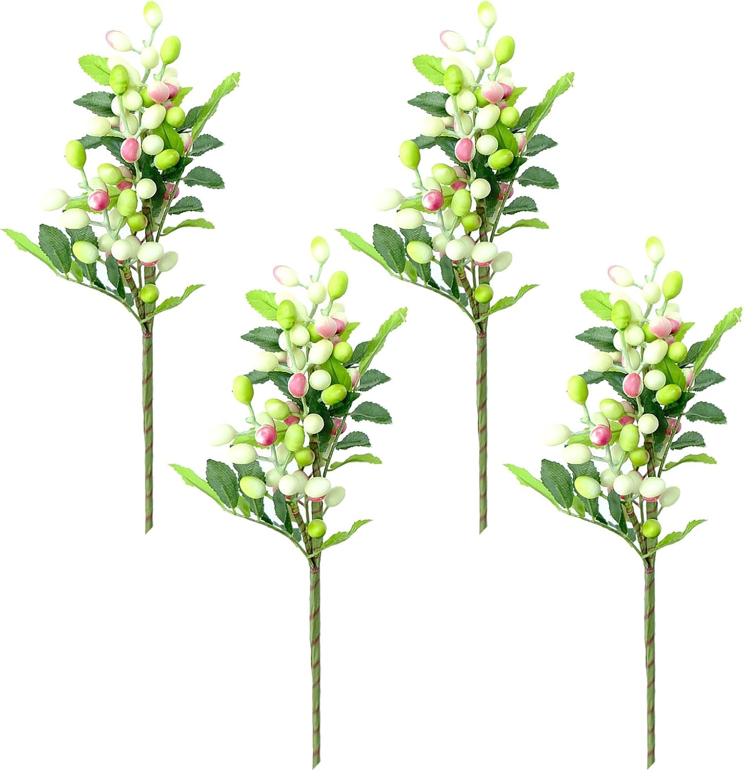 MSUIINT Artificial Olive Branches with Fruits 4PCS